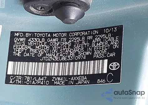 2014 Toyota Prius V Five/Three/Two из США, поврежденный, VIN JTDZN3EU8E3310974